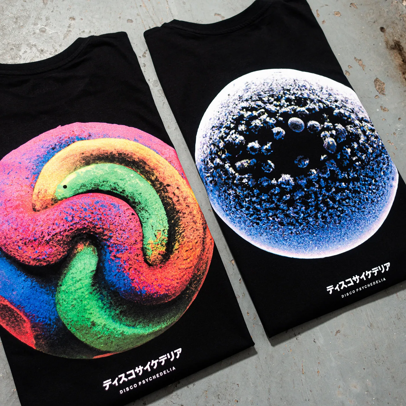 013 Disco Psychedelia Front Print - Tshirt - Black