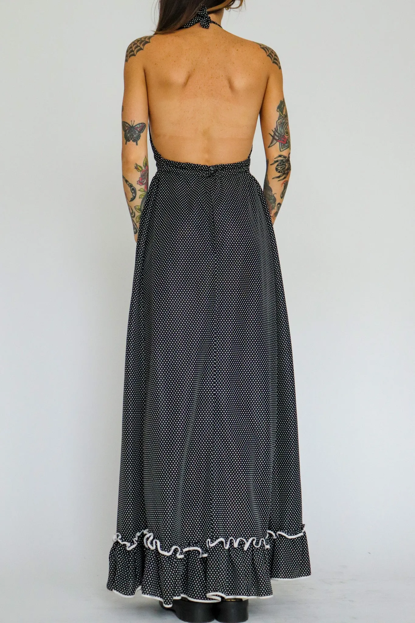 1970s Halter Maxi Dress