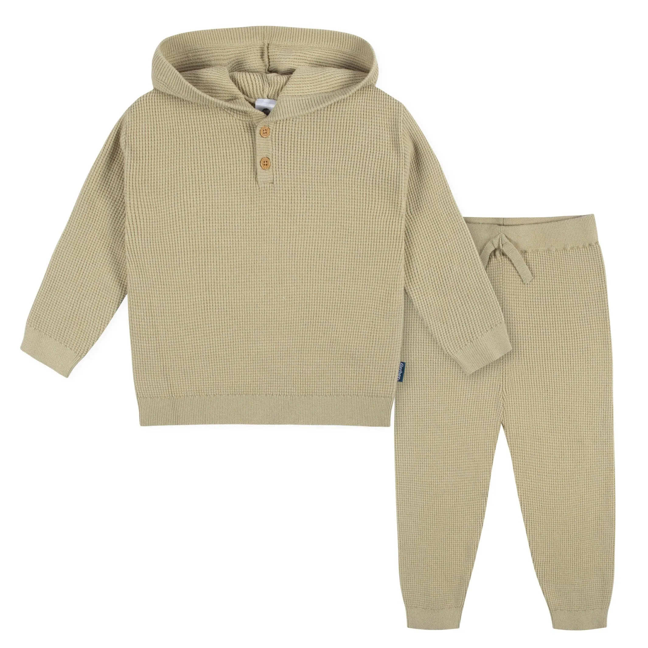 2-Piece Infant and Toddler Boys Tan Sweater Knit Set