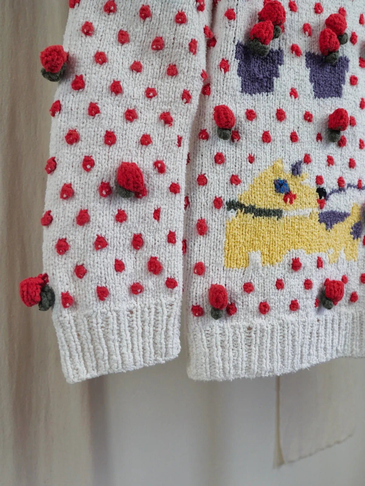 80's Patricia Roberts Strawberry Cardigan