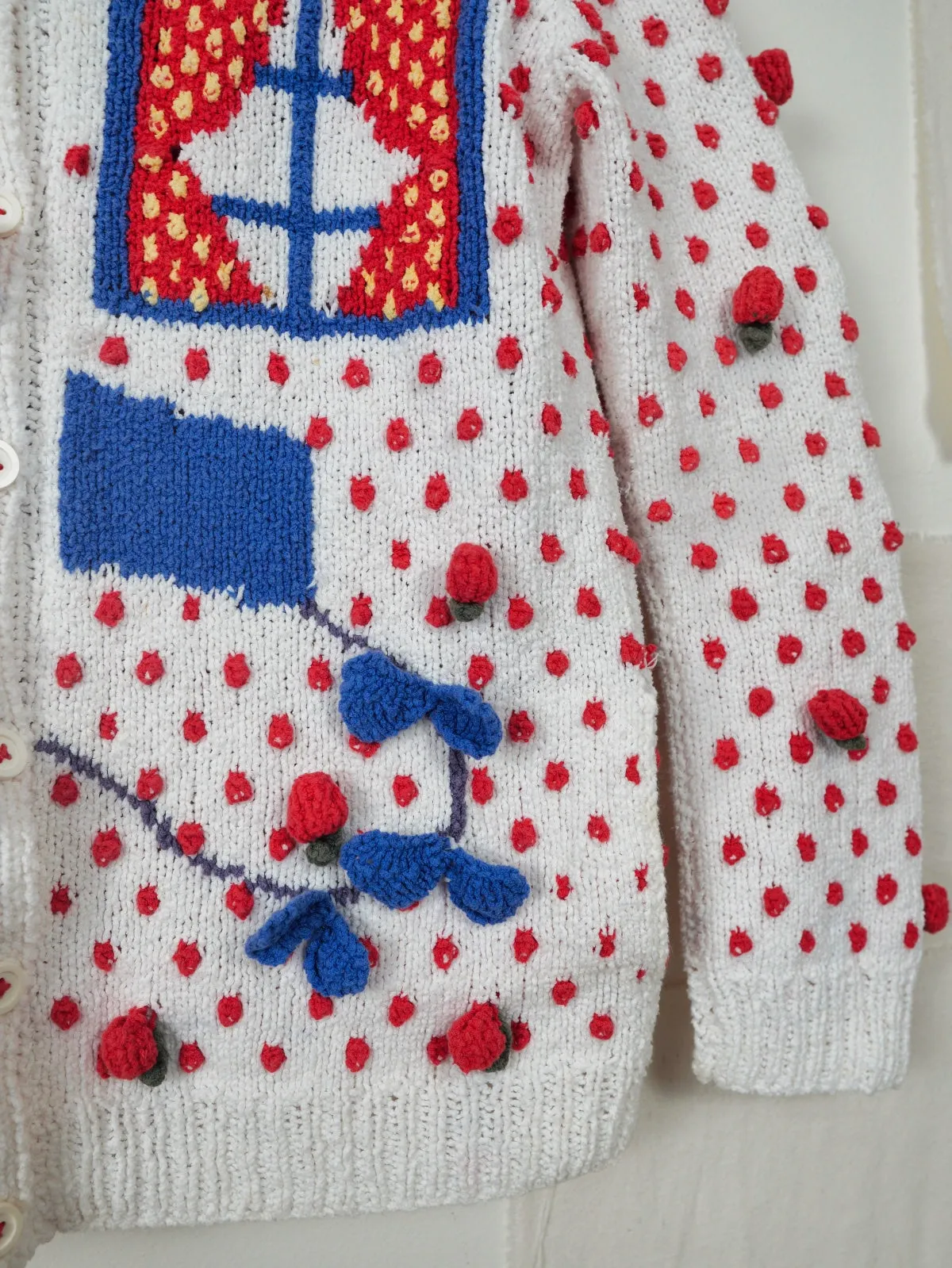 80's Patricia Roberts Strawberry Cardigan