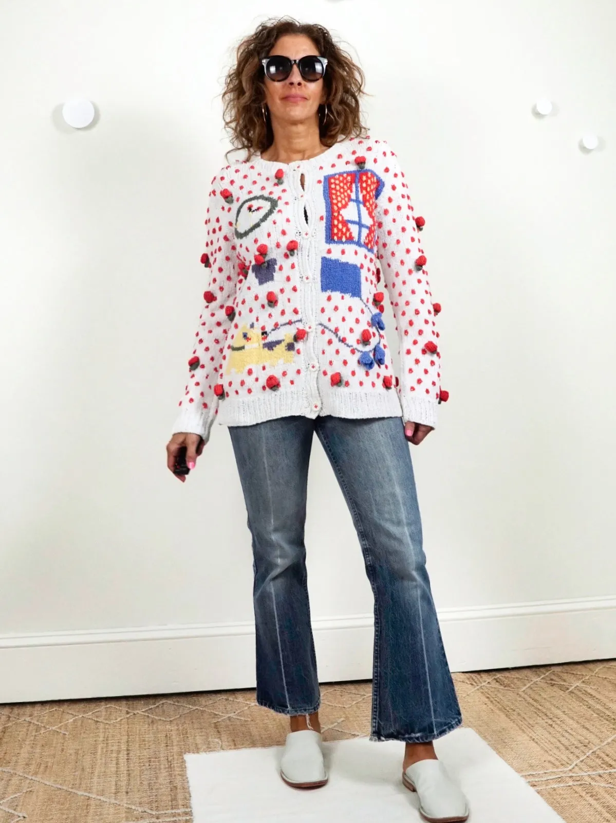 80's Patricia Roberts Strawberry Cardigan