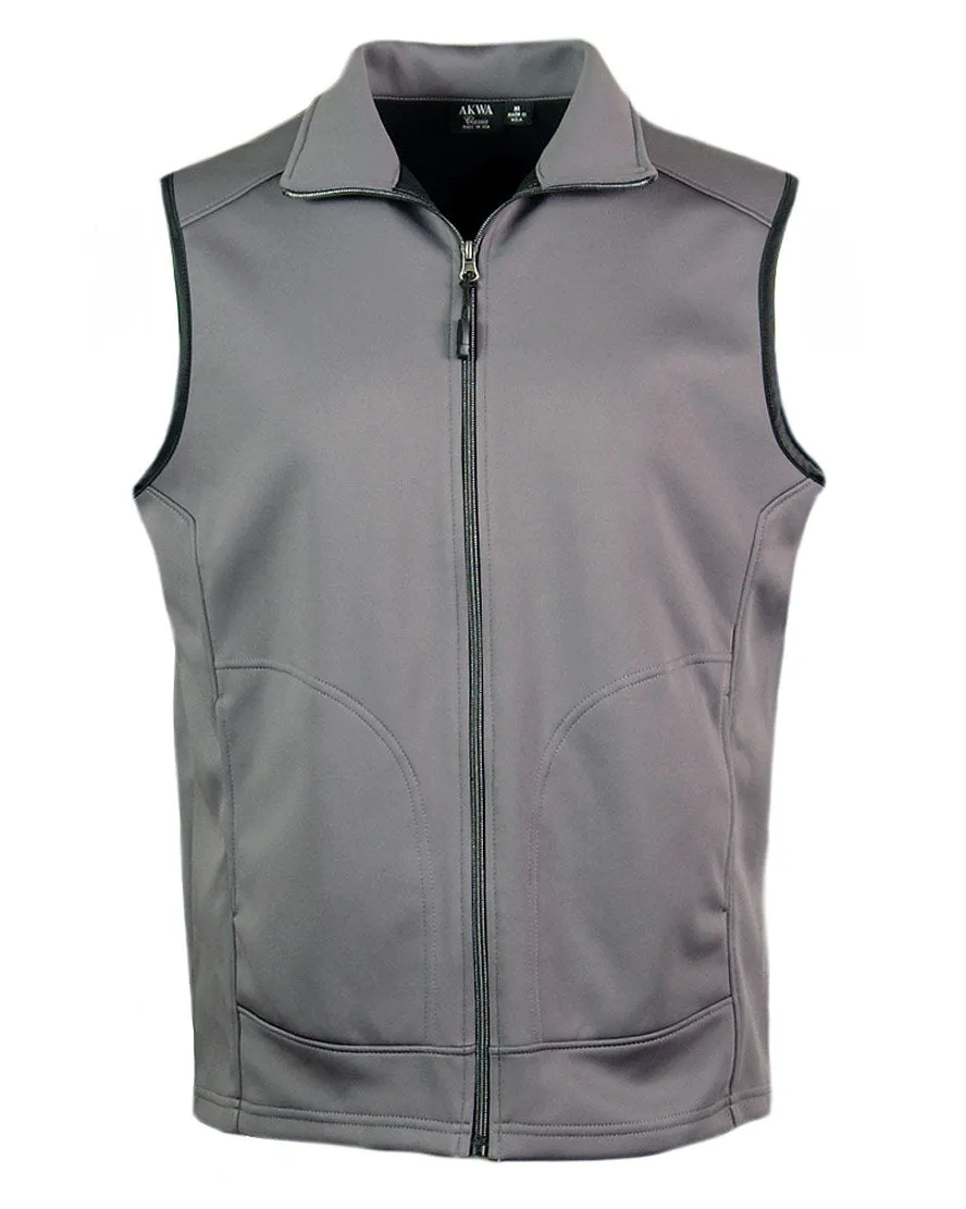 AKWA Men's Full Zip Soft Shell Fleece Vest