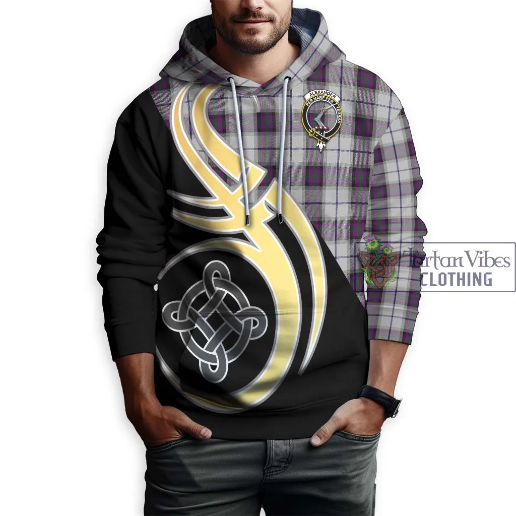 Alexander of Menstry Dress Tartan Hoodie with Family Crest and Celtic Symbol Style