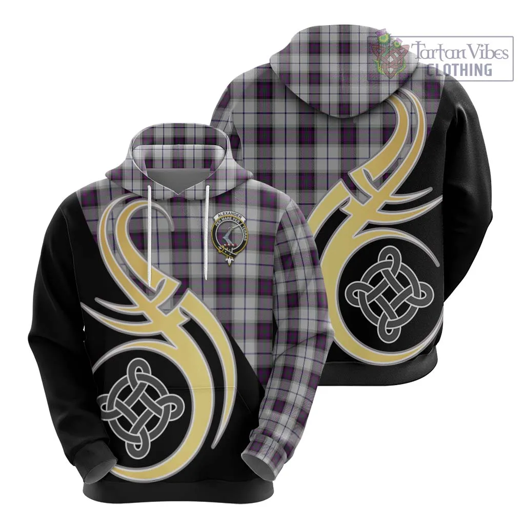 Alexander of Menstry Dress Tartan Hoodie with Family Crest and Celtic Symbol Style