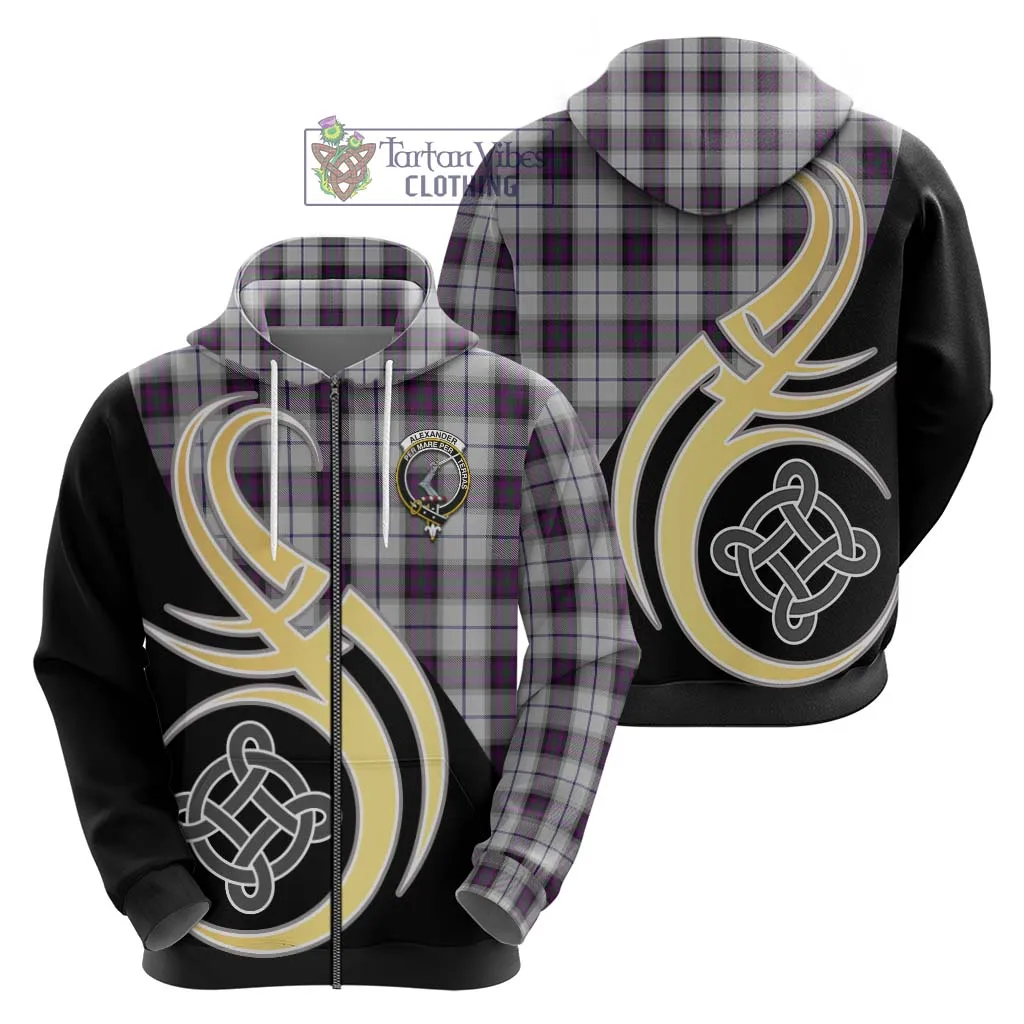 Alexander of Menstry Dress Tartan Hoodie with Family Crest and Celtic Symbol Style