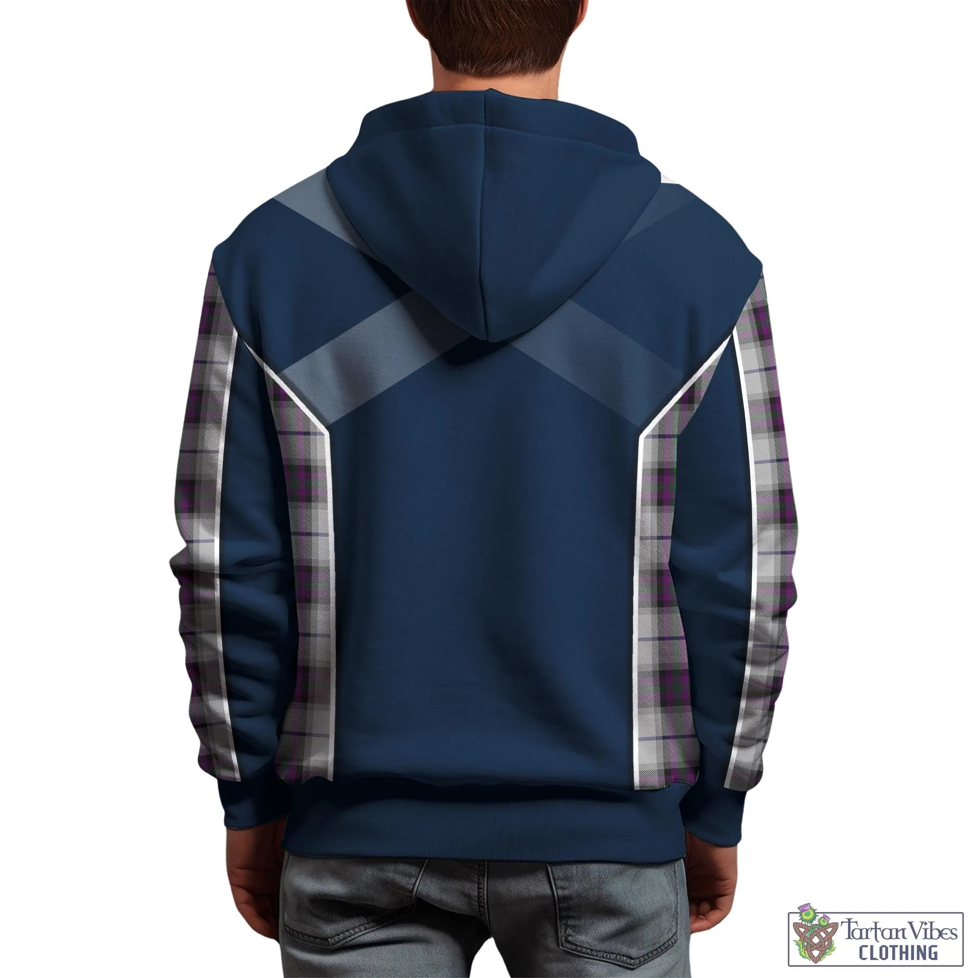 Alexander of Menstry Dress Tartan Hoodie with Family Crest and Lion Rampant Vibes Sport Style