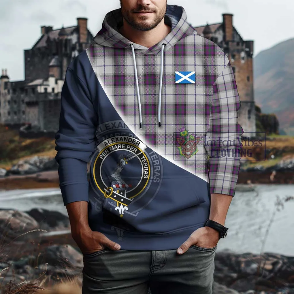 Alexander of Menstry Dress Tartan Hoodie with Personalised National Flag and Family Crest Half Style