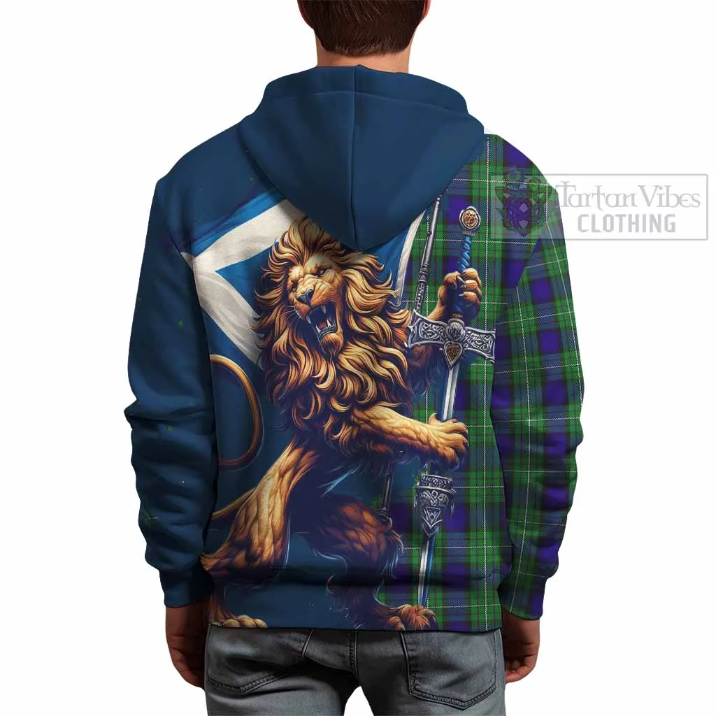 Alexander Tartan Family Crest Hoodie with Scottish Majestic Lion