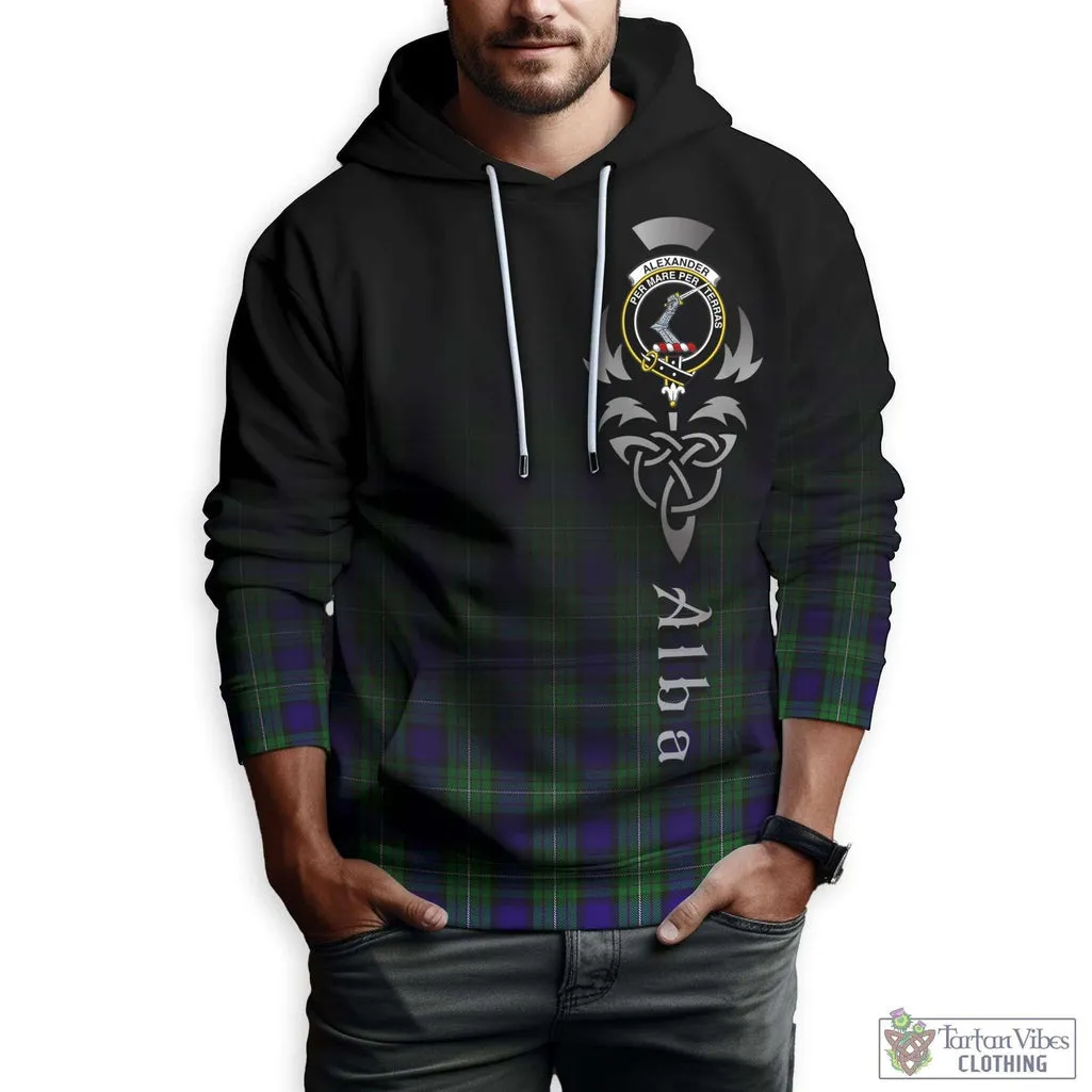 Alexander Tartan Hoodie Featuring Alba Gu Brath Family Crest Celtic Inspired