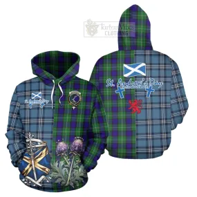 Alexander Tartan Hoodie Happy St. Andrew's Day Half Tartan Style