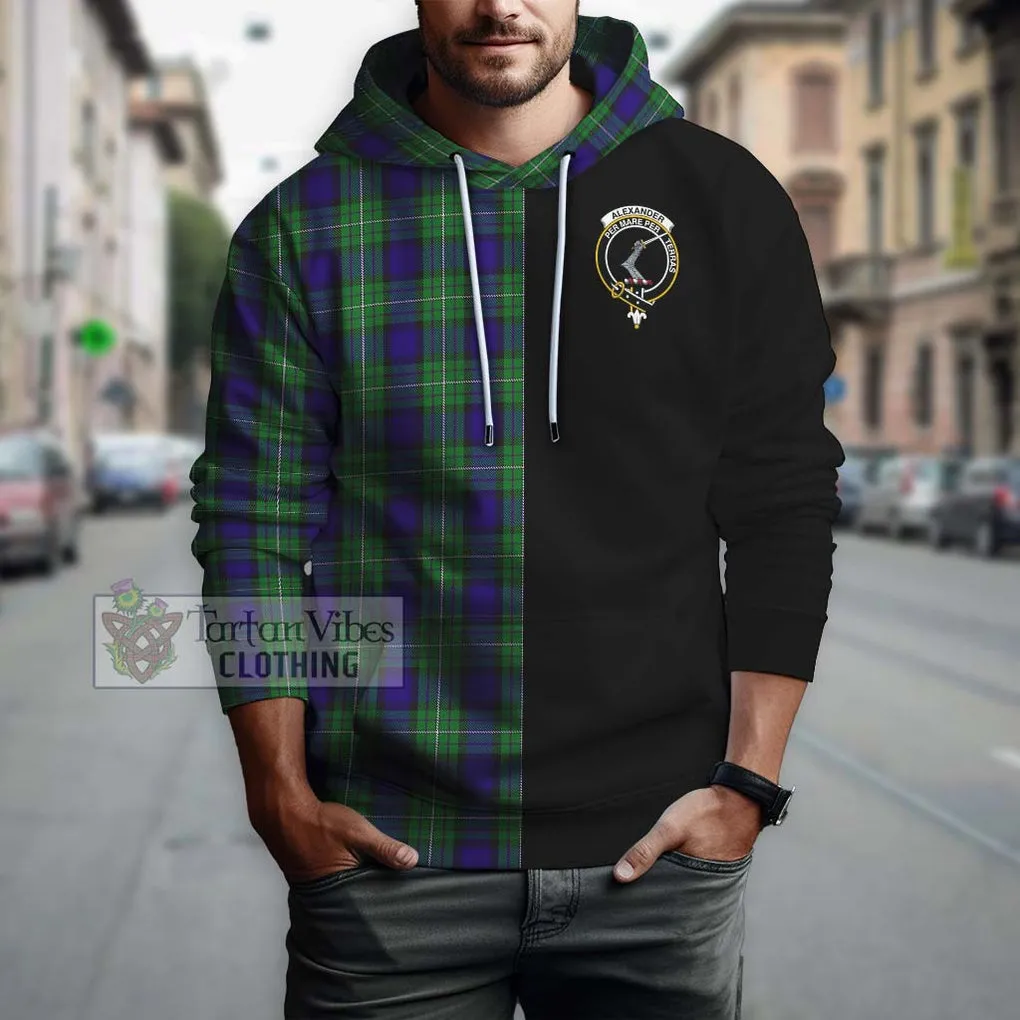 Alexander Tartan Hoodie with Family Crest and Half Of Me Style