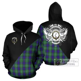 Alexander Tartan Hoodie with Family Crest and Military Logo Style