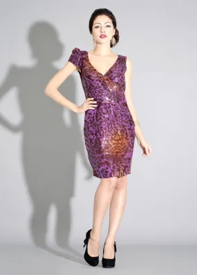 All over sequins leapord print ombre party dress- SOLD OUT