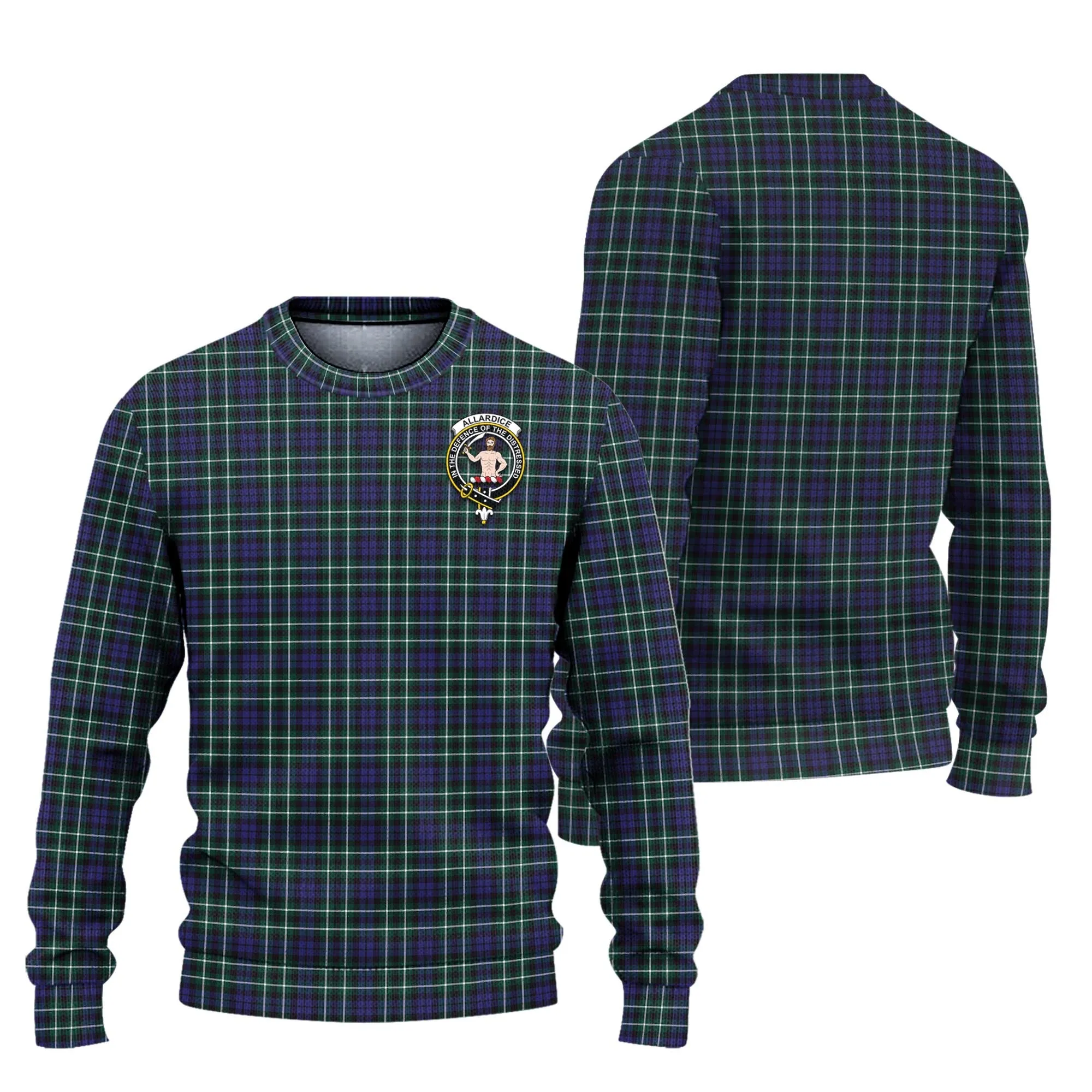 Allardice Tartan Ugly Sweater with Family Crest