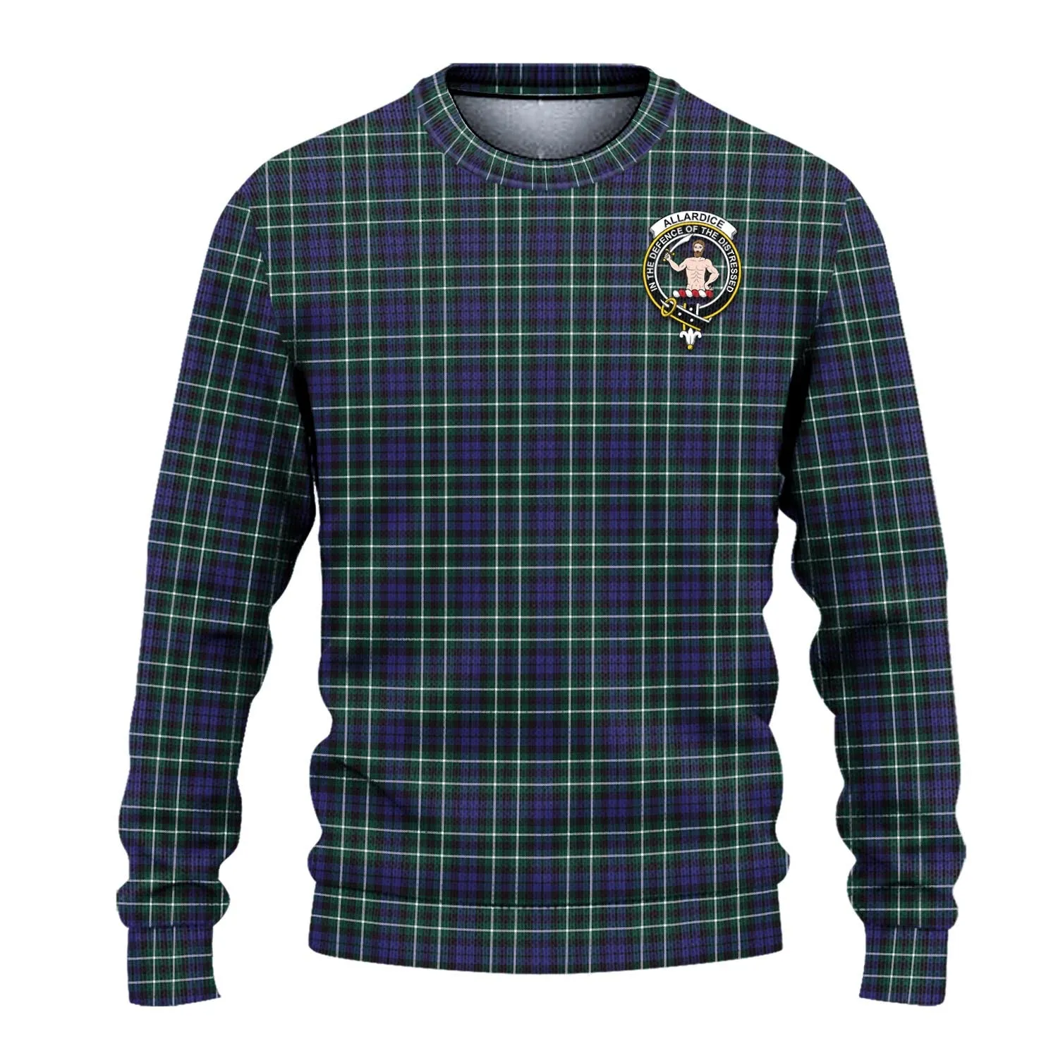 Allardice Tartan Ugly Sweater with Family Crest