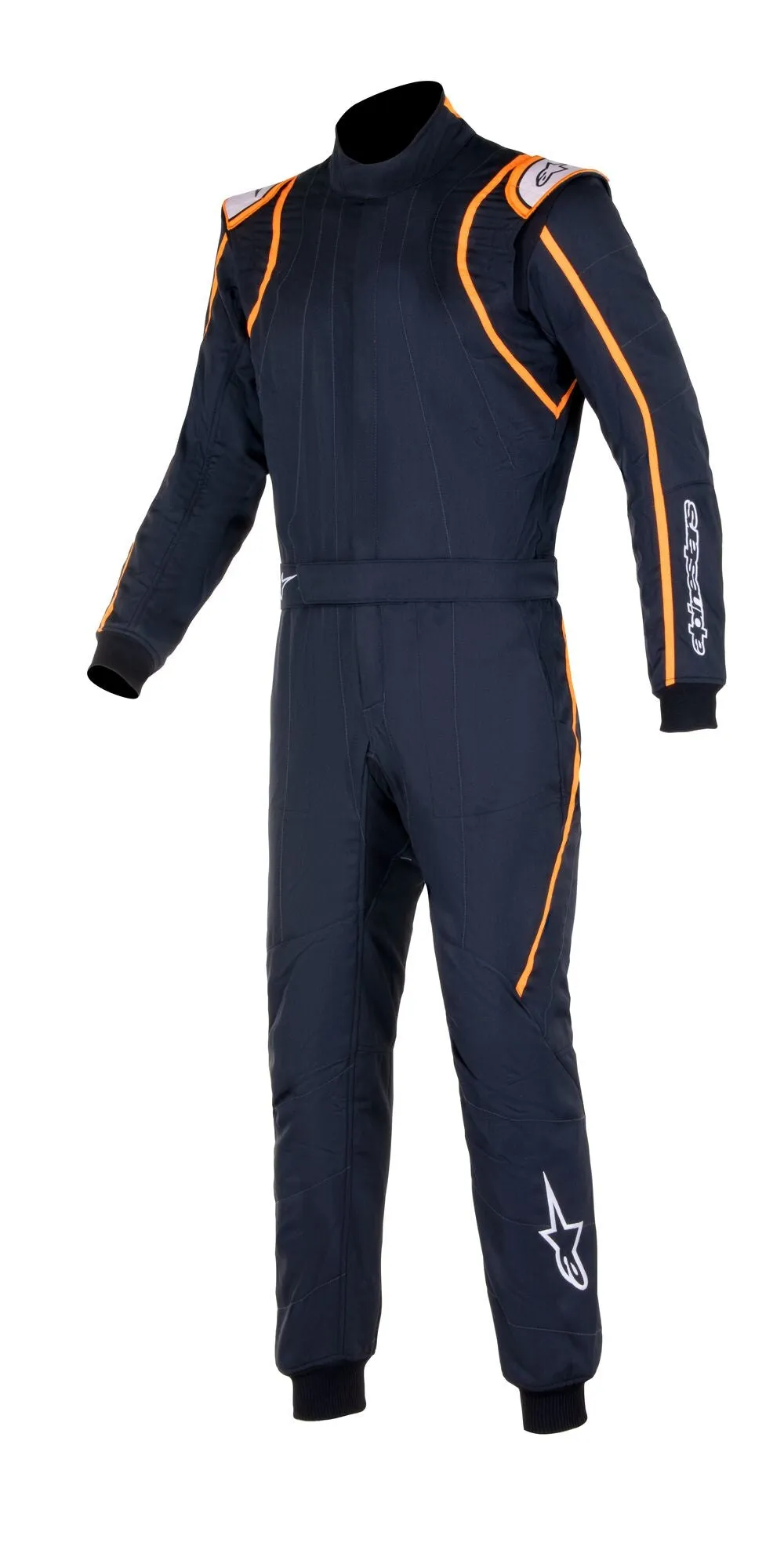 ALPINESTARS 3355020_1241_48 GP RACE v2 Racing suit, FIA 8856-2018, black/white/orange fluo, Size 48