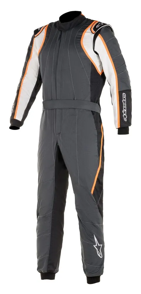 ALPINESTARS 3355020_1424_58 GP RACE v2 Racing suit, FIA 8856-2018, grey/white/orange, Size 58