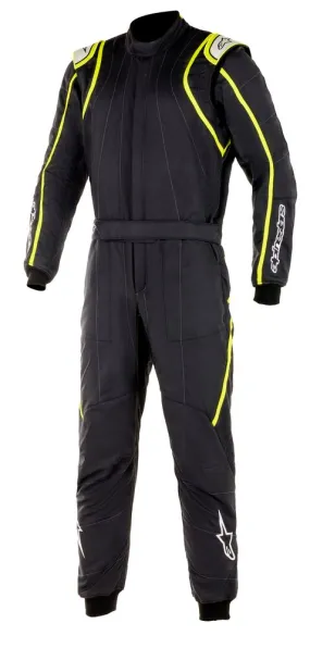 ALPINESTARS 3355020_155_56 GP RACE v2 Racing suit, FIA 8856-2018, black/fluo yellow, Size 56