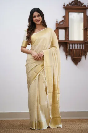 Amiable Beige Soft Silk Saree With Imaginative Blouse Piece