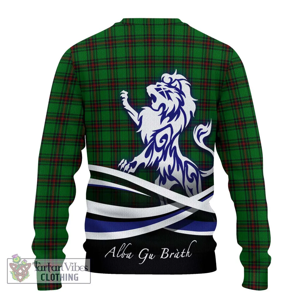 Anstruther Tartan Ugly Sweater with Alba Gu Brath Regal Lion Emblem