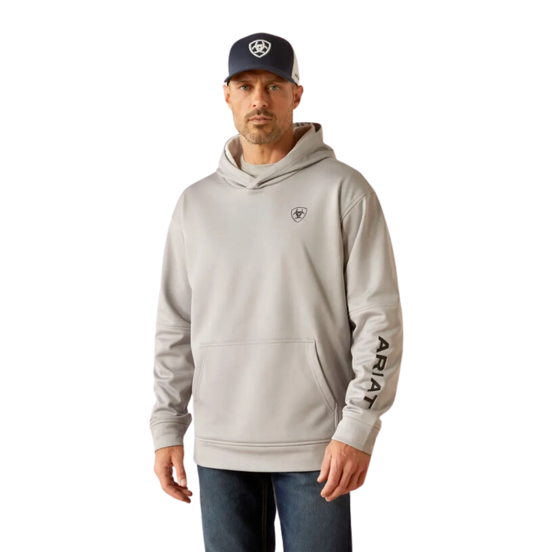 Ariat Men's Tek Fleece 2.0 Camo Pocket Grey Hearther Hoodie