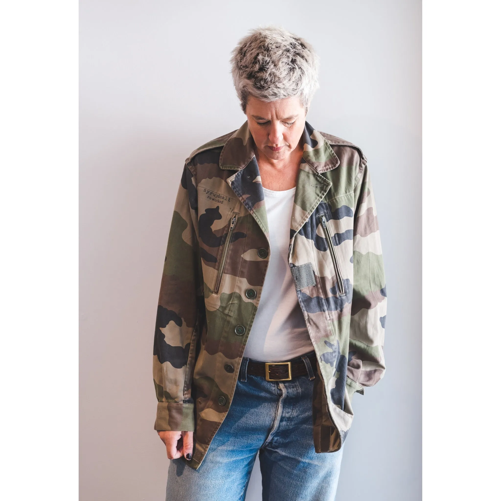 'Arm Me With Harmony' Repurposed Military Jacket