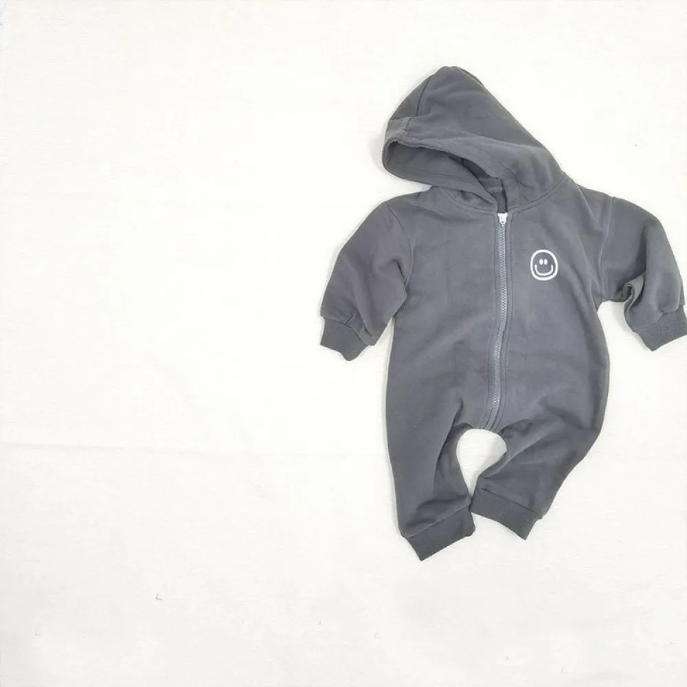 Autumn And Winter Boys And Girls Baby Hooded Long-sleeved Romper Wholesale Baby Clothes