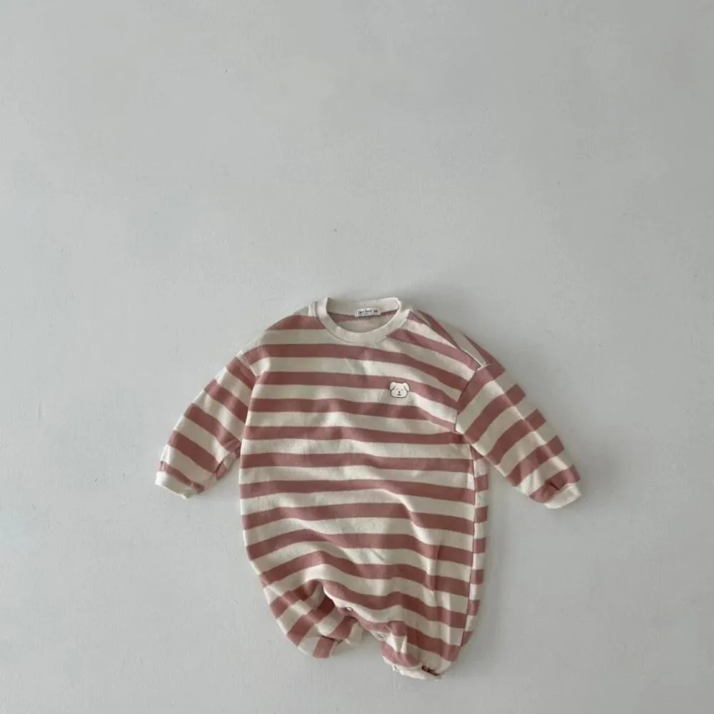 Autumn Boys and Girls Baby Cotton Striped Jumpsuit Wholesale Baby Clothes