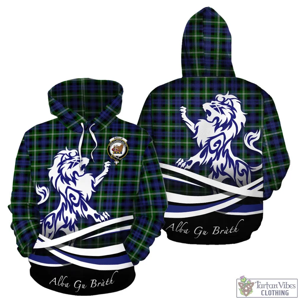 Baillie (Bailey) Tartan Hoodie with Alba Gu Brath Regal Lion Emblem