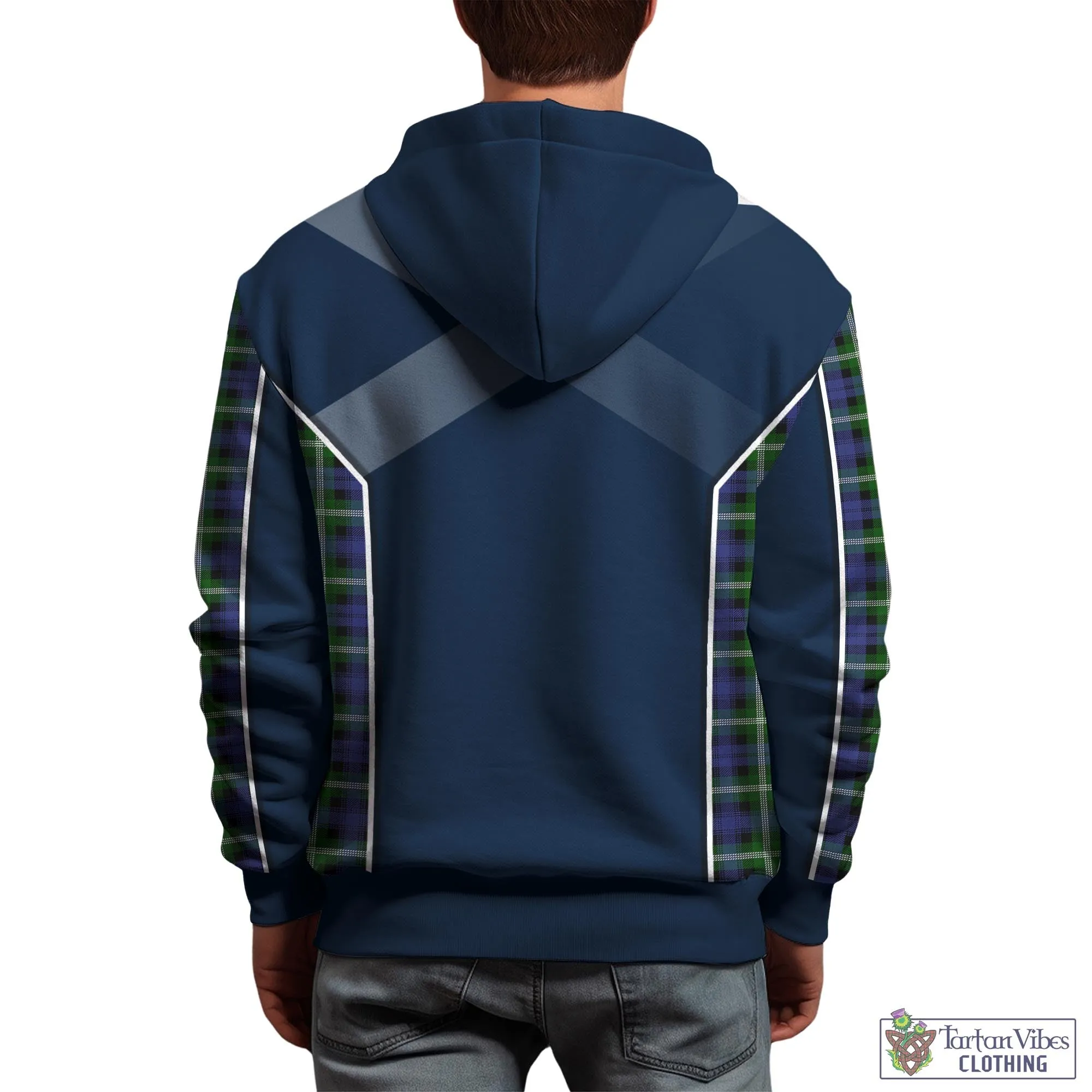 Baillie (Bailey) Tartan Hoodie with Family Crest and Lion Rampant Vibes Sport Style