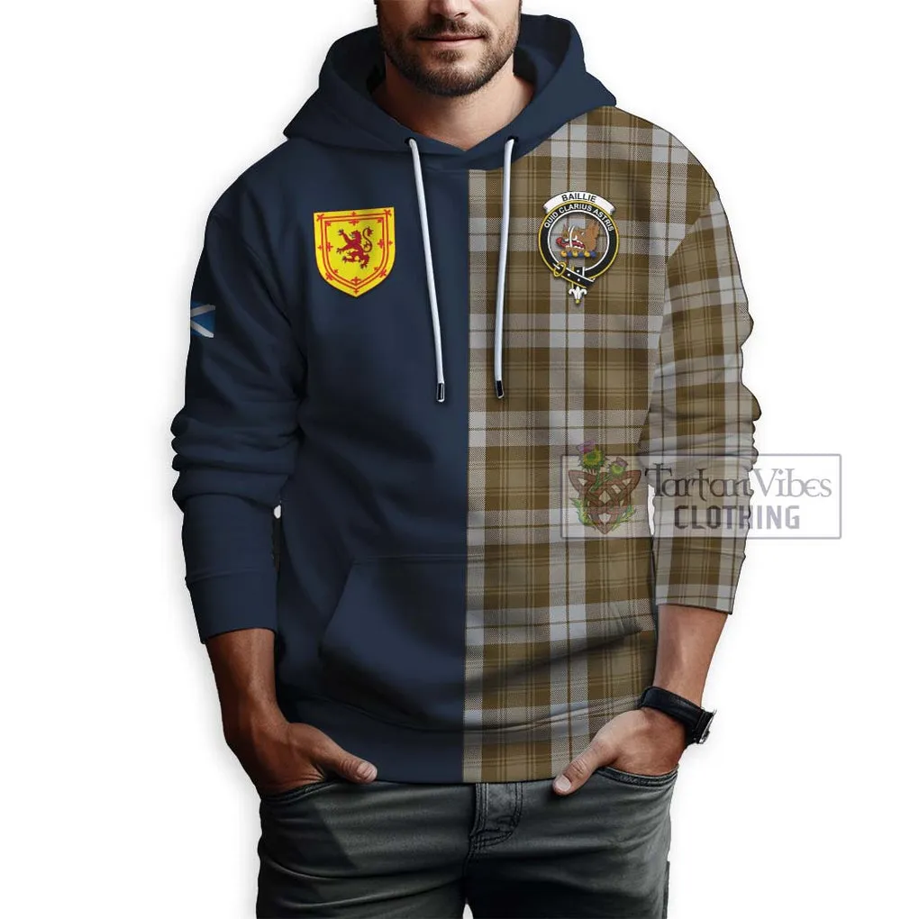 Baillie Dress Tartan Hoodie Alba with Scottish Lion Royal Arm Half Style