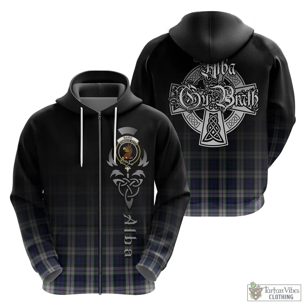 Baird Dress Tartan Hoodie Featuring Alba Gu Brath Family Crest Celtic Inspired