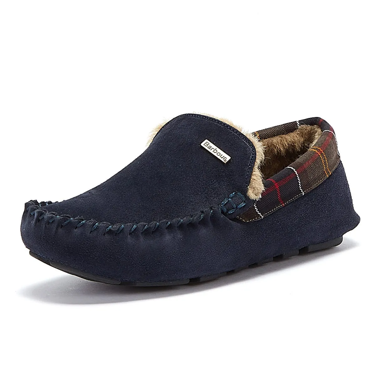 Barbour Mens Navy Monty Slippers