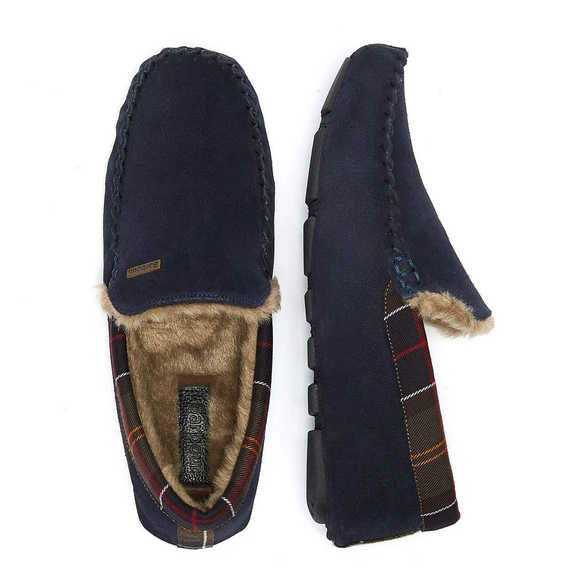 Barbour Mens Navy Monty Slippers