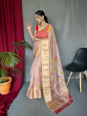 Beauty Bush Saree in Organza Digital Floral Print