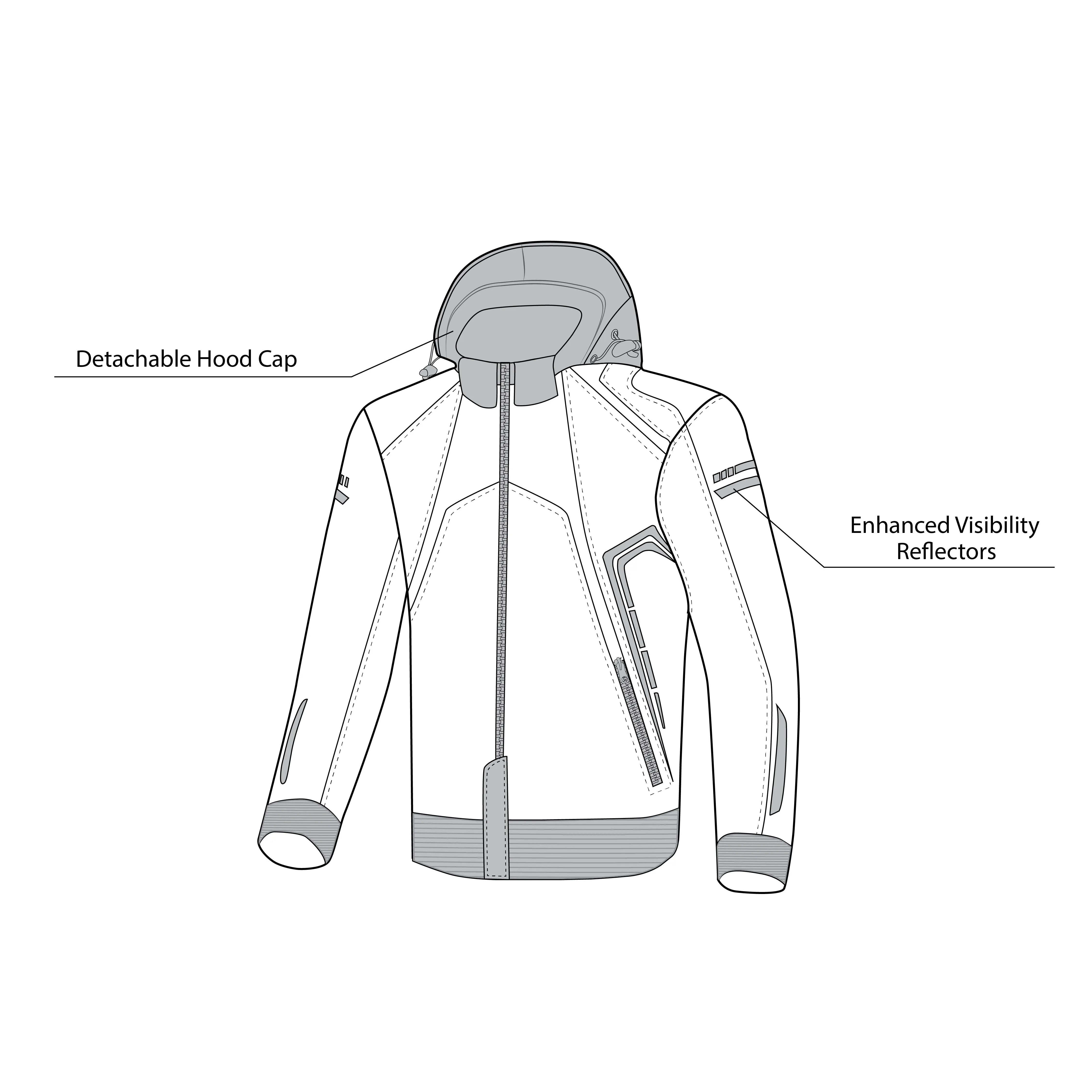 BELA Breeze Softshell Motorcycle Touring Hoodie Black Blue