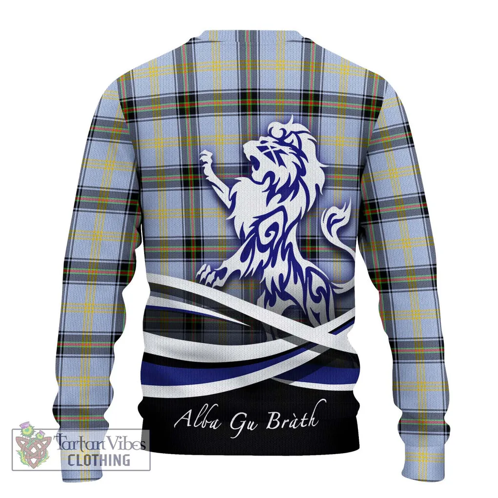 Bell Tartan Ugly Sweater with Alba Gu Brath Regal Lion Emblem