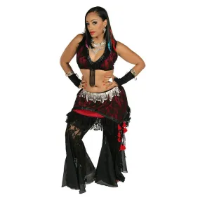 Belly Dance Pants, Halter Top, & Hip Skirt Costume Set | PERA TRIBES/LICAI