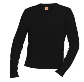 Black Pullover V-neck Sweater