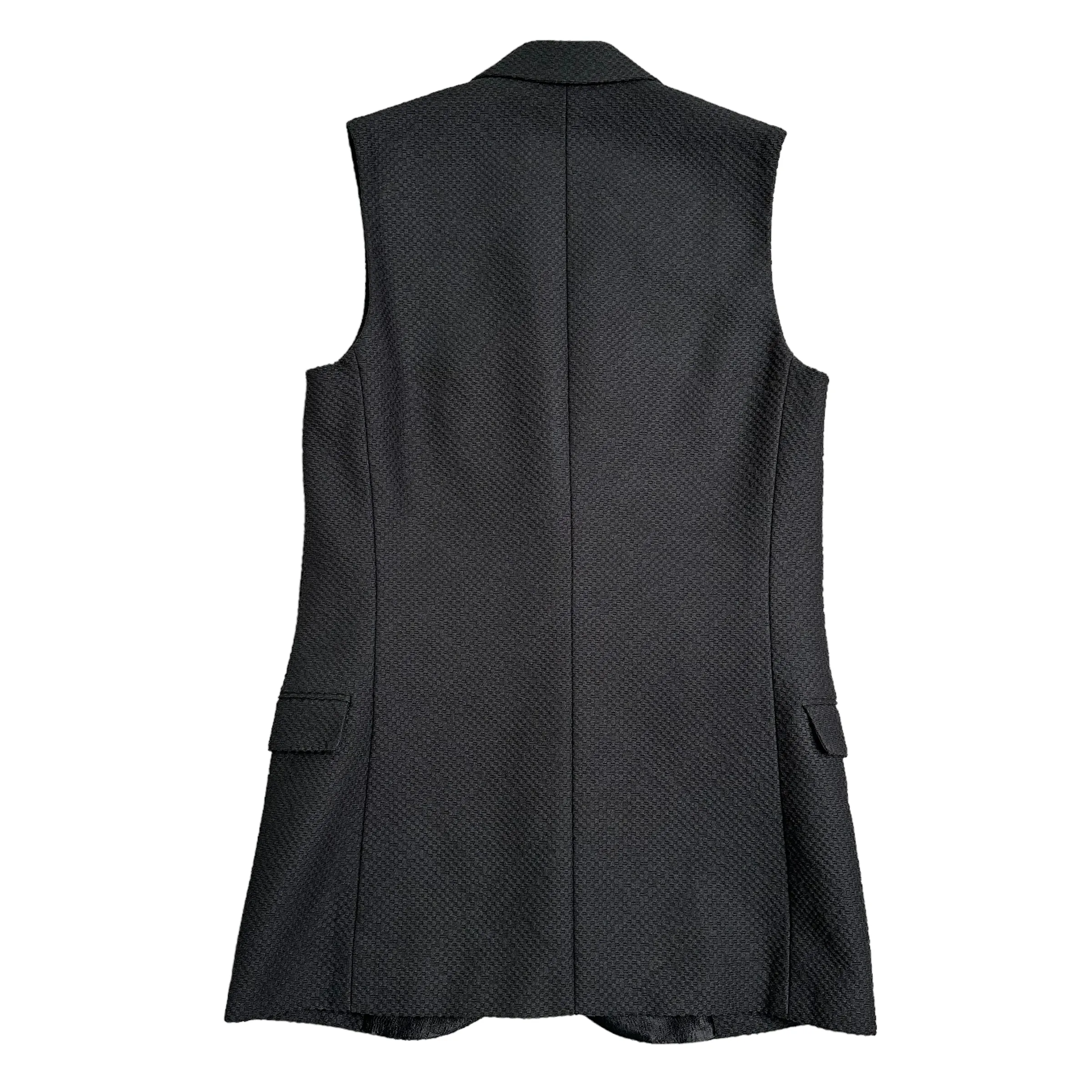 Black Textured Vest - S