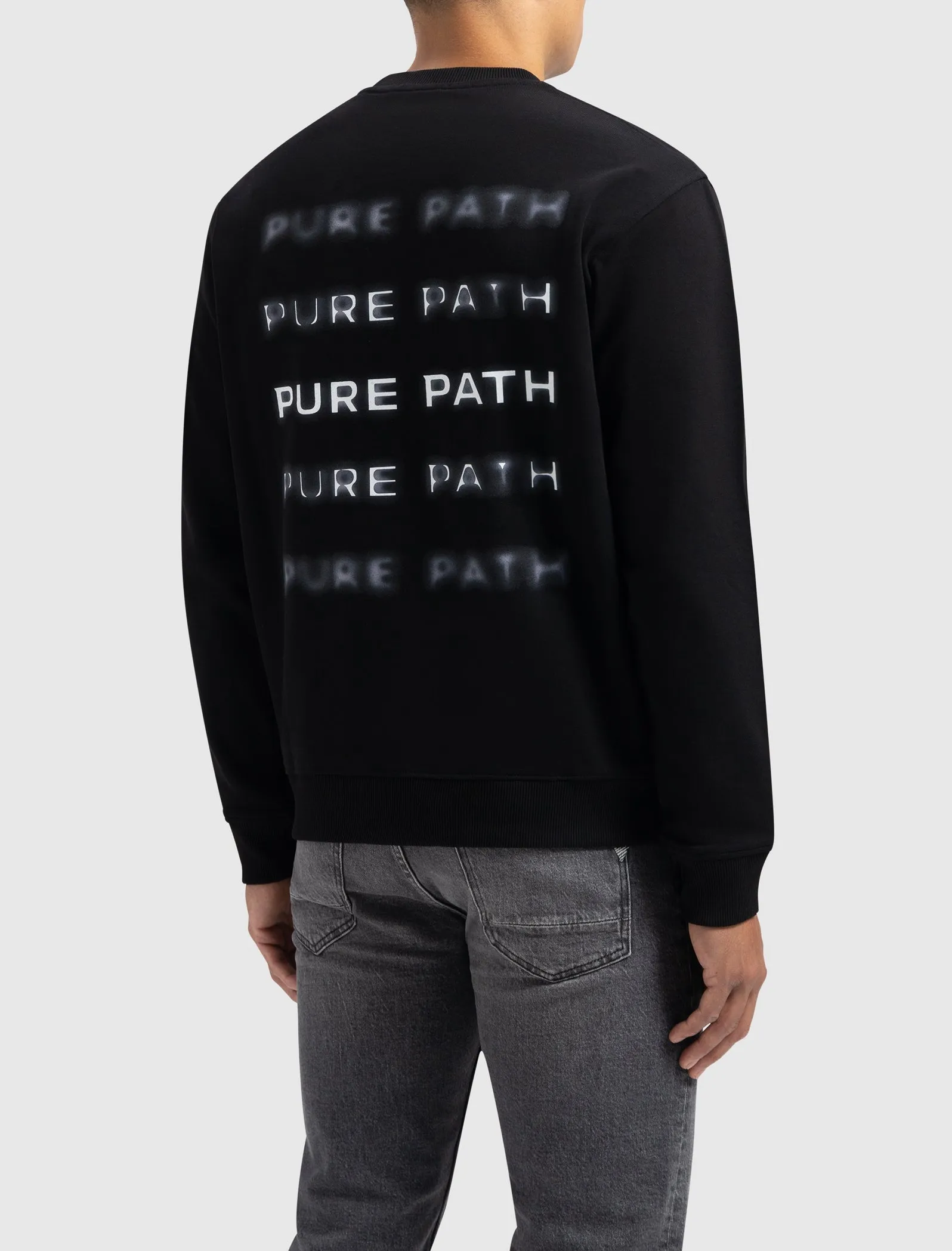 Blurred Wordmark Sweater | Black