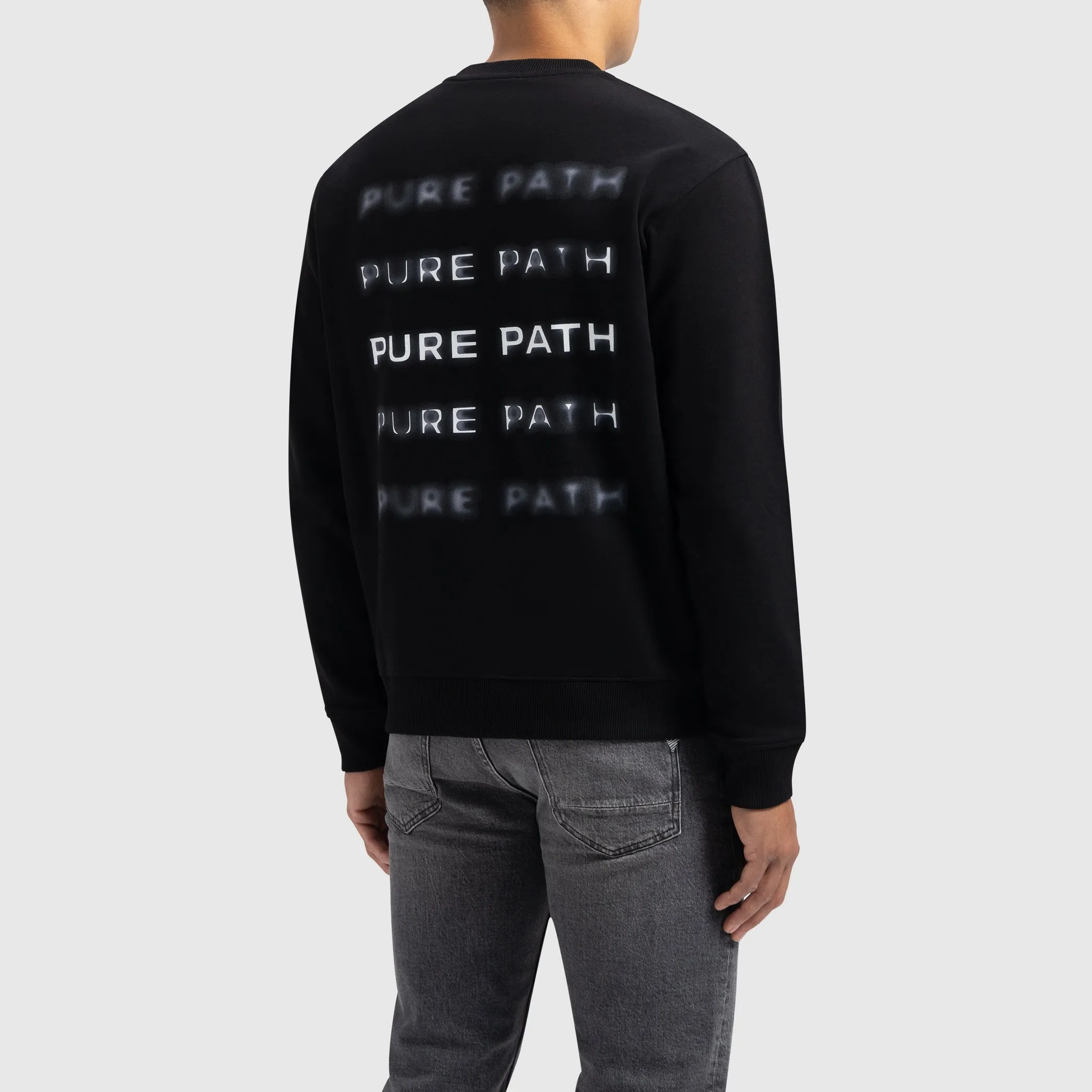 Blurred Wordmark Sweater | Black