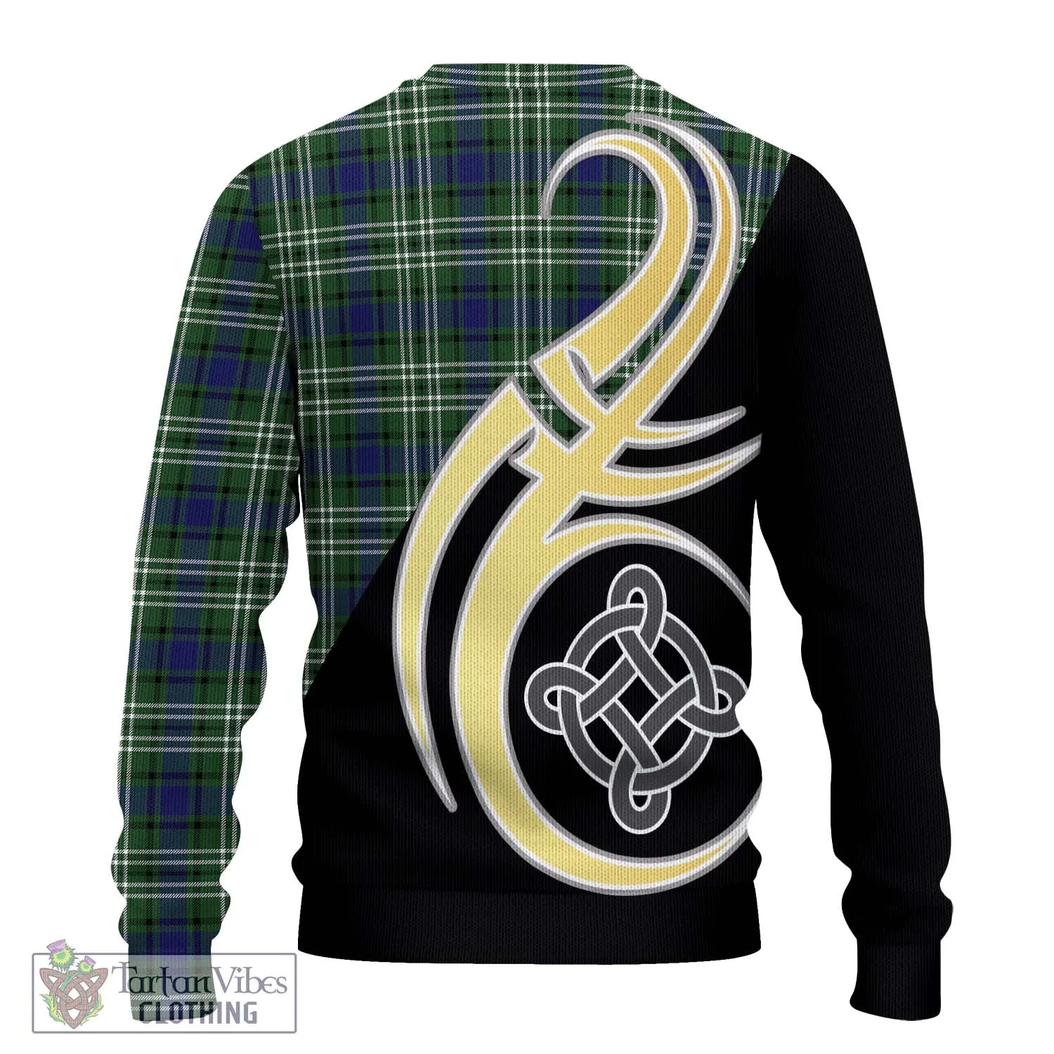 Blyth Tartan Ugly Sweater with Family Crest and Celtic Symbol Style