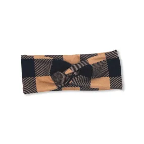 Brown Plaid Sweater Weather Knotted Headband