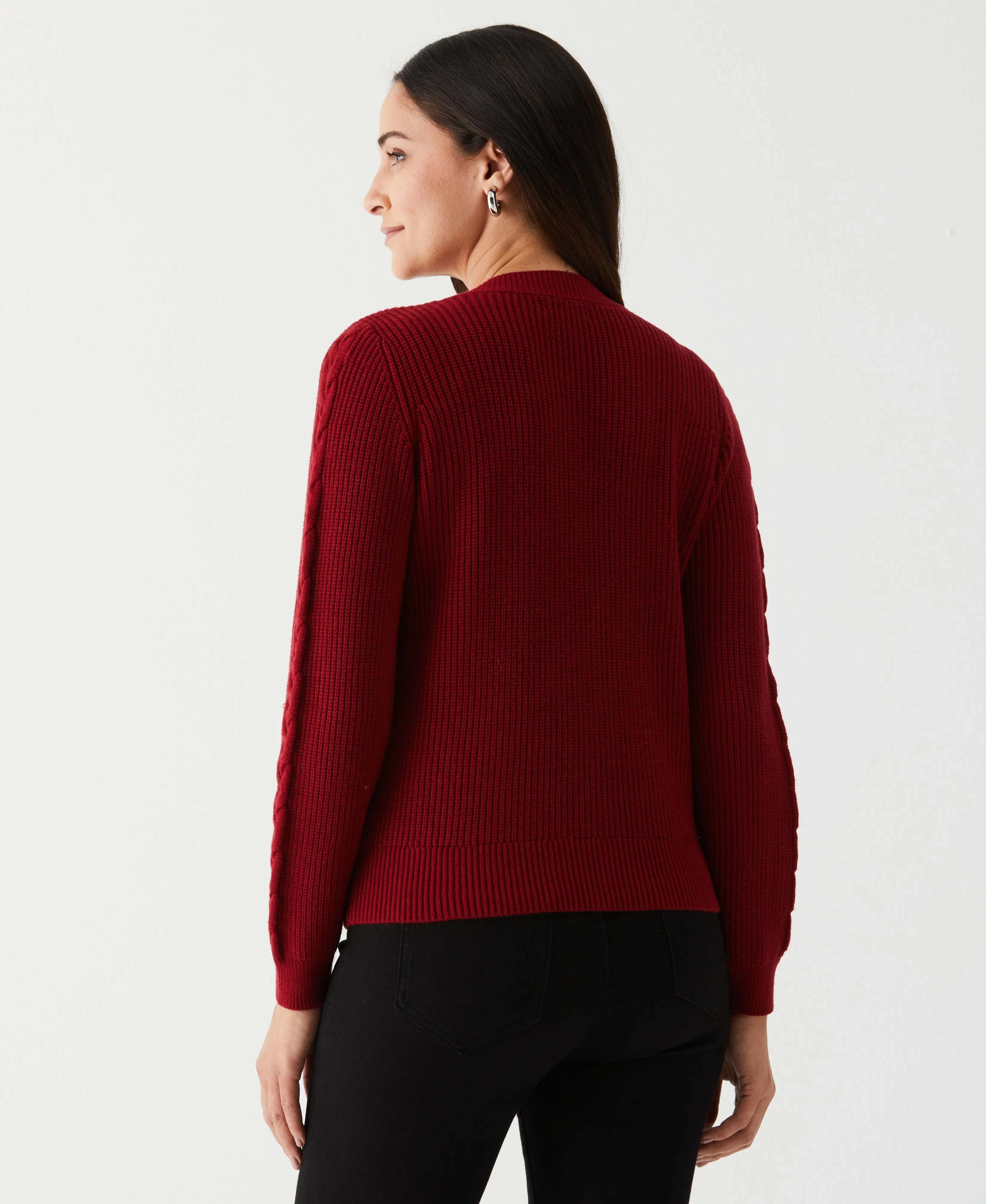 Cable Knit V-Neck Sweater