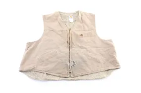 Carhartt Logo Patch Light Beige Sherpa Lined Zip Up Vest