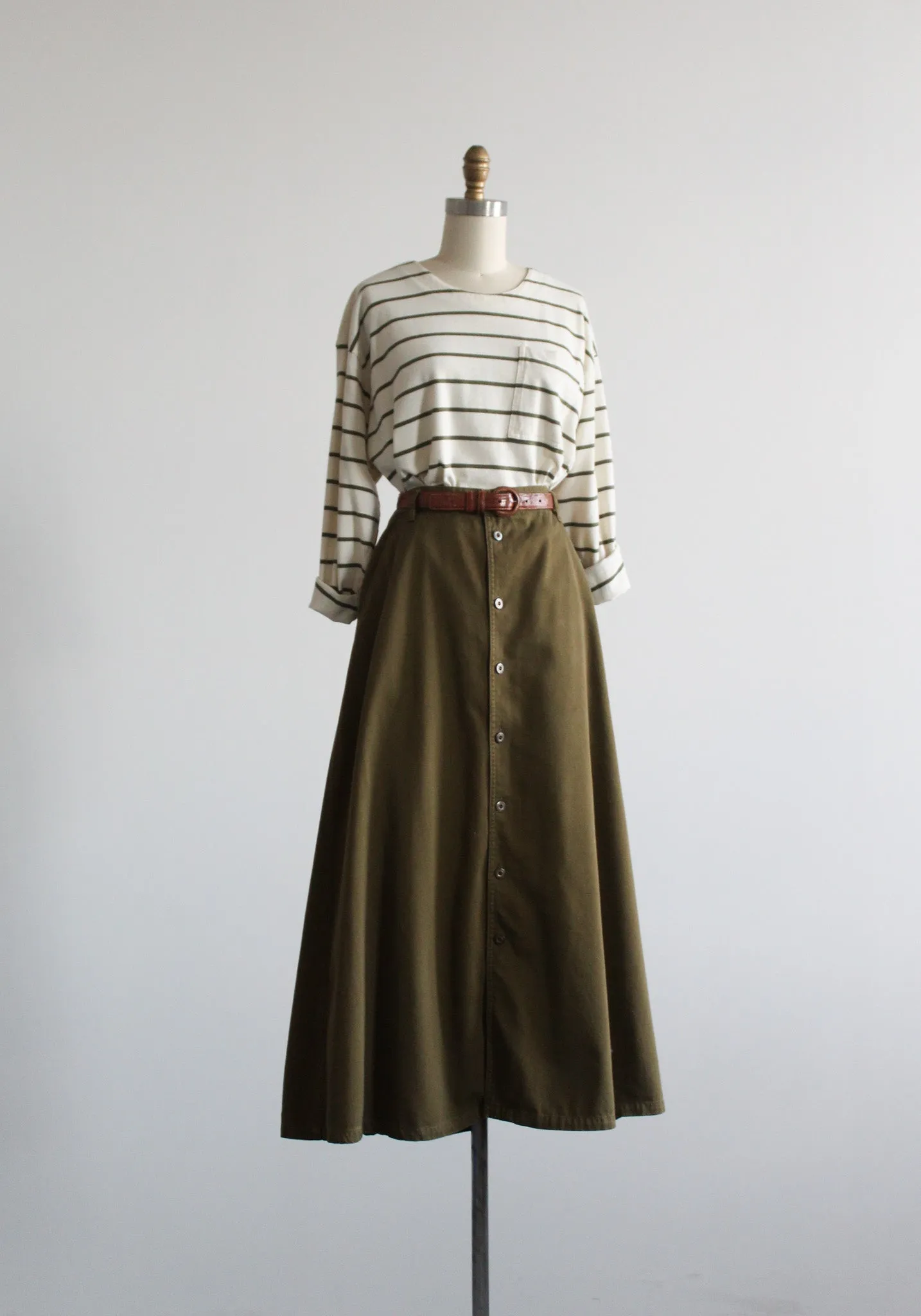 castelvetrano cotton midi skirt