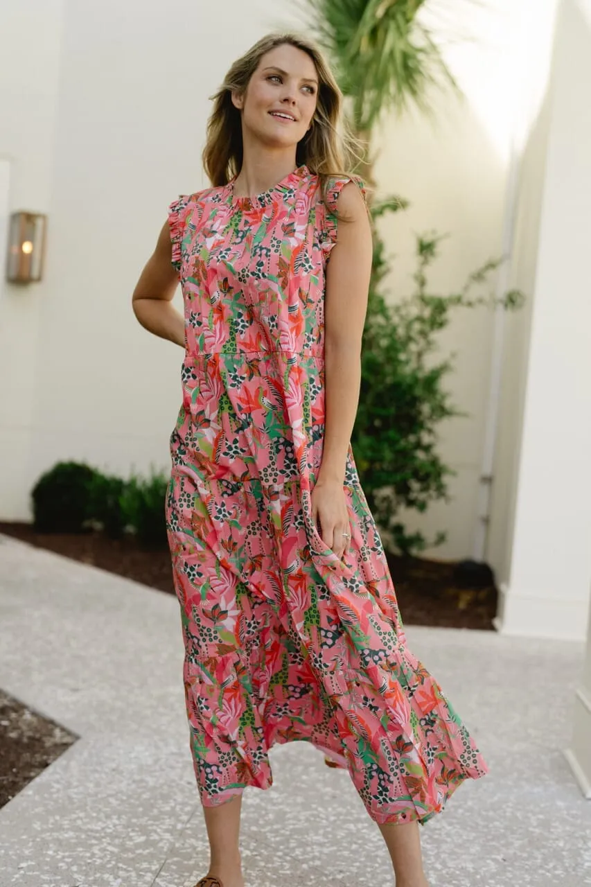 Clara Maxi Dress- Coral Reef