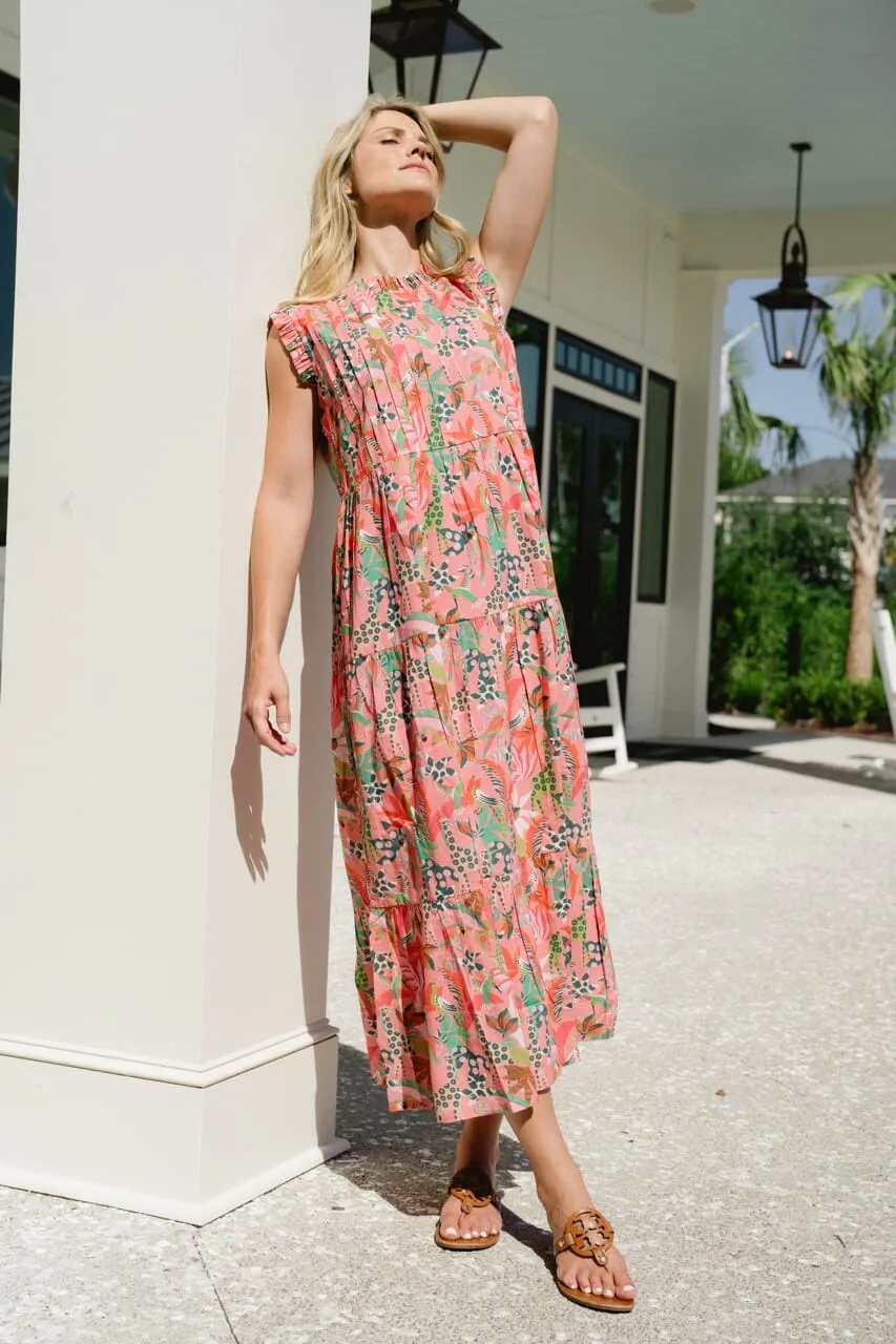 Clara Maxi Dress- Coral Reef